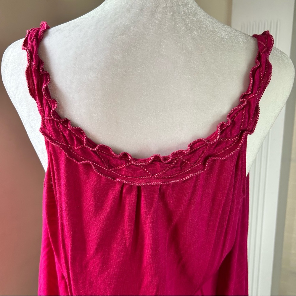 Studio M Embellished Pink Ruffled Tank Top - Picture 5 of 12